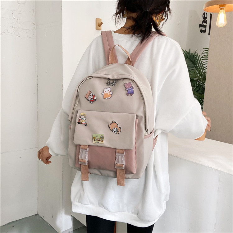 BA2311  Bisa COD Tas Ransel Import anak sekolah SD SMP SMA kartun pin ukuran besar Ransel Anak Ala Korea Style Import terlaris