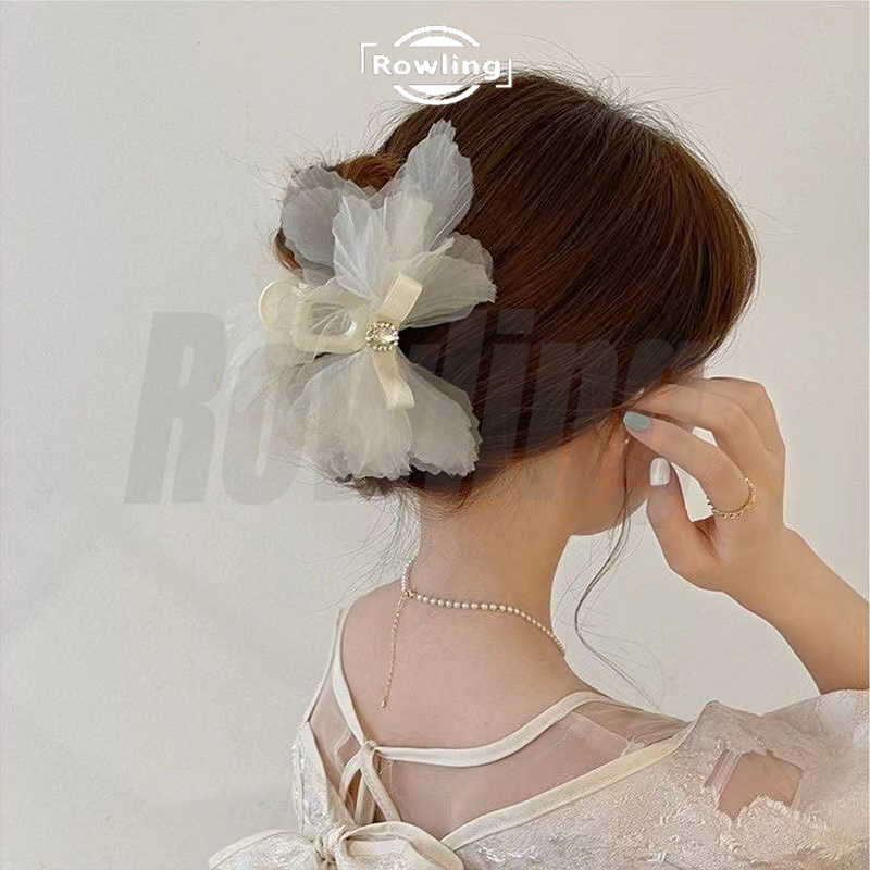 ROWLING (R -55) Jepit Rambut Pita  Hitam Putih  Untuk Wanita Import