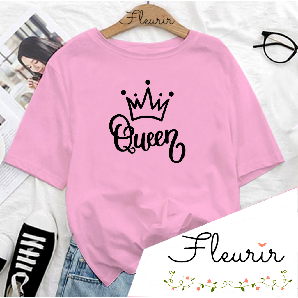 FLEURIR - COD KAOS WANITA QUEEN PRIA REMAJA DEWASA UNISEX TSHIRT JUMBO OOTD LENGAN PENDEK OVERSIZE