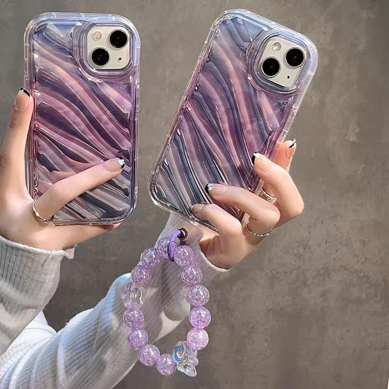 Purple Metallic Wave Softcase Casing Case HP Lucu iphone XS XS Max XR 11 Pro Max 12 Pro Max 13 Pro Max 14 Pro Max