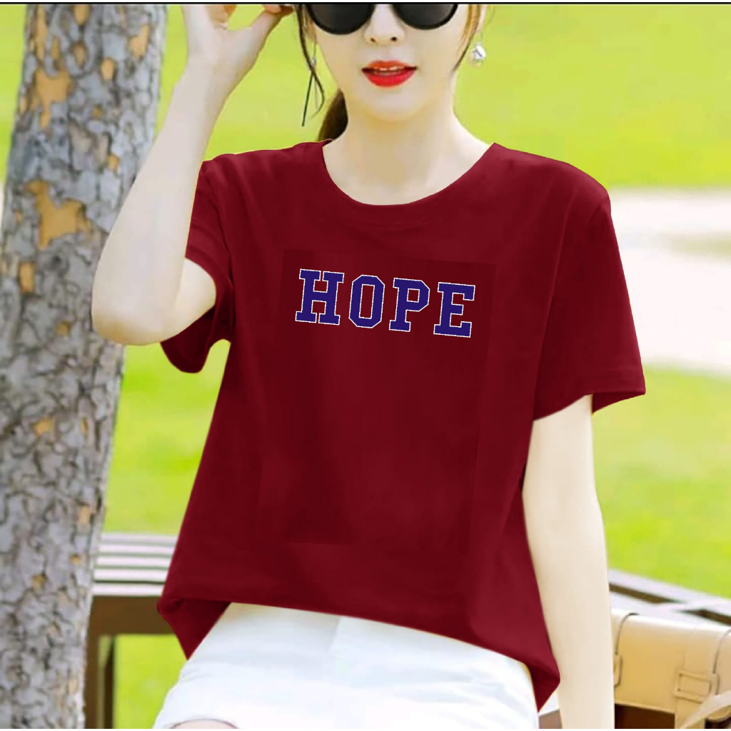 BISA COD_BAJU TRENDY HOPE GIRL PENDEK TERBARU-KAOS DISTRO CEWEK KEREN LENGAN PENDEK MASA KINI DAN TERLARIS