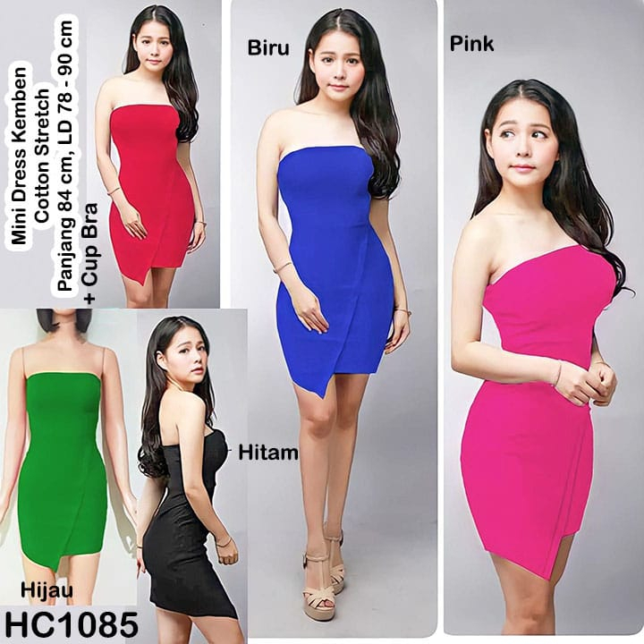 HC1085 Mini Dress Kemben Cotton Stretch / Mini Dres Seksi / Dress Mini Sexy / Dress Pendek / Minidress Katun