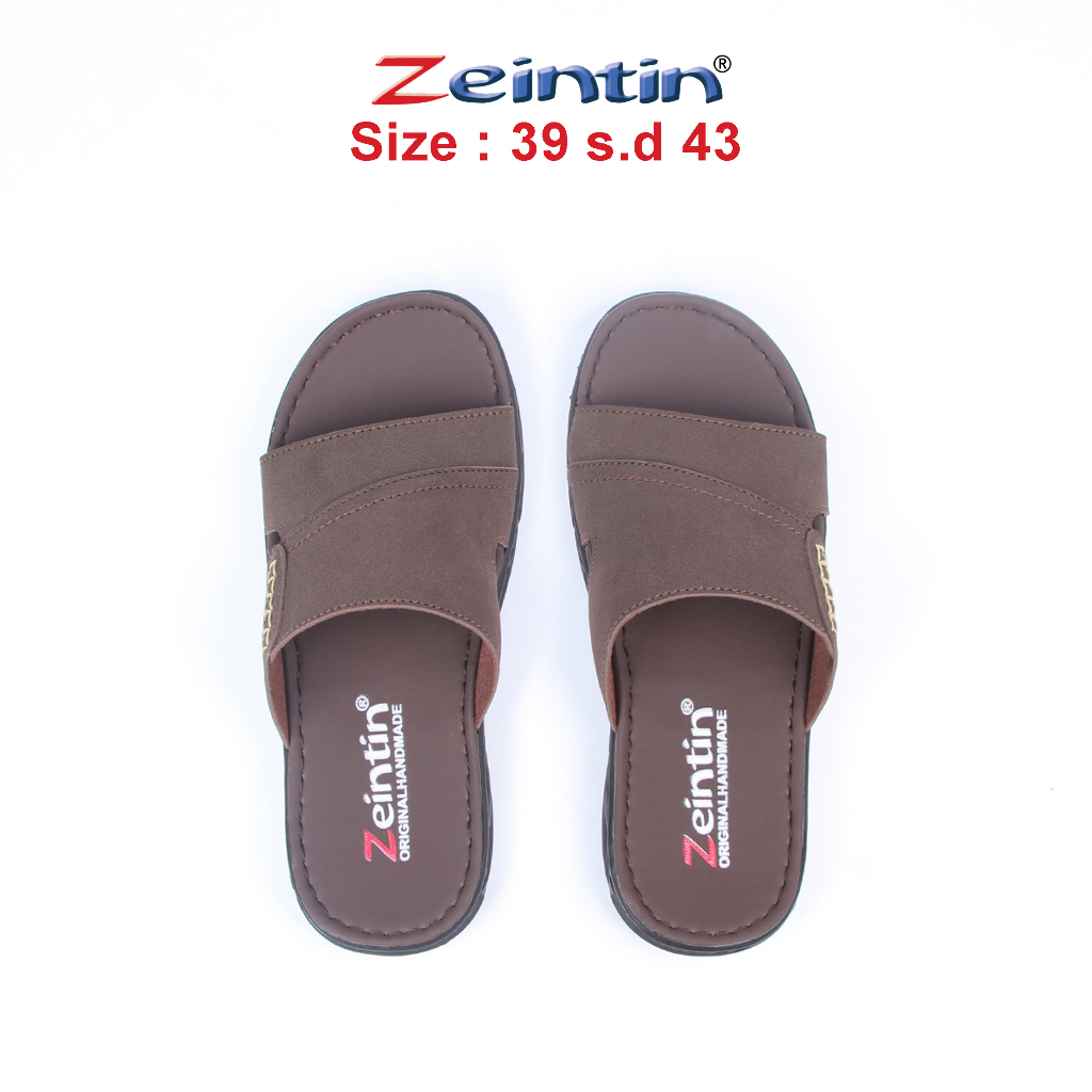 Zeintin - Sandal Kulit Sintetis Pria Model Cowok Sendal Pria Kasual Sandal Pria Slide BB