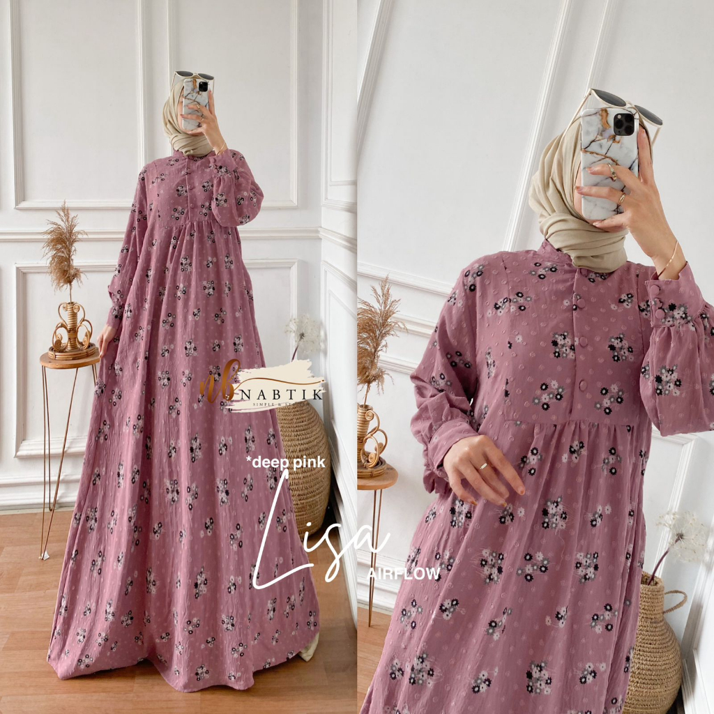 Gamis Lisa Maxy Matt Airflow Impor Original Nabtik