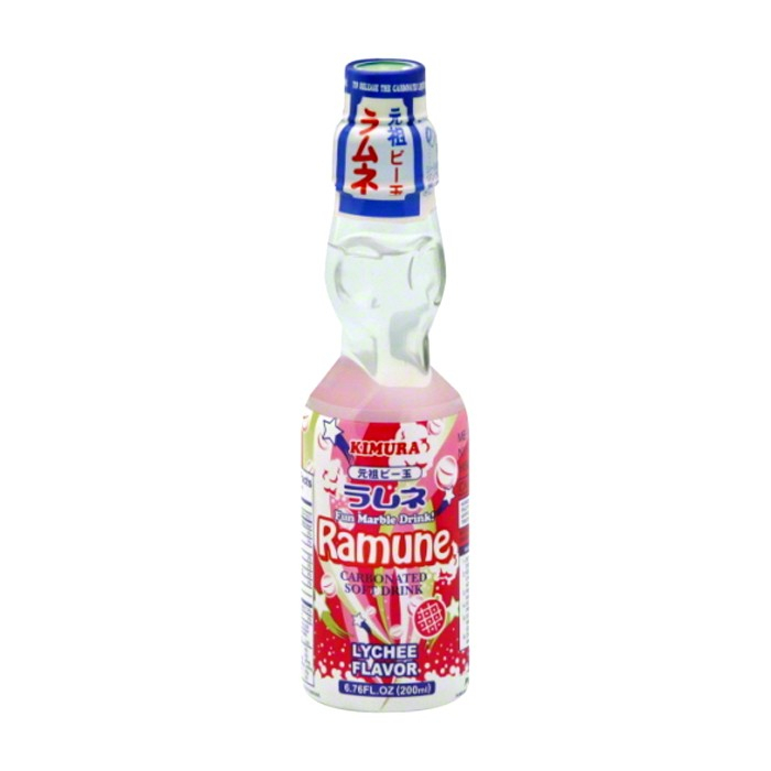 

Kimura Lychee Ramune / Japanese Carbonated Soft Drink / Rasa Leci 200 Ml