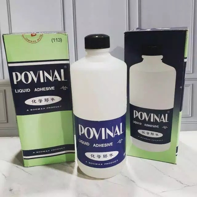 Lem POVINAL 113 BESAR 500ml Kertas Plastik Plastic Sticker Perekat Tape Tempel Kuat Strong Menempel Glue Lengket Lekat Cekat Prakarya Kerajinan Craft Crafting Art Seni Kesenian Kertakes High Quality Berkualitas Bagus Air Cair Cairan Liquid Grosir Prakarya