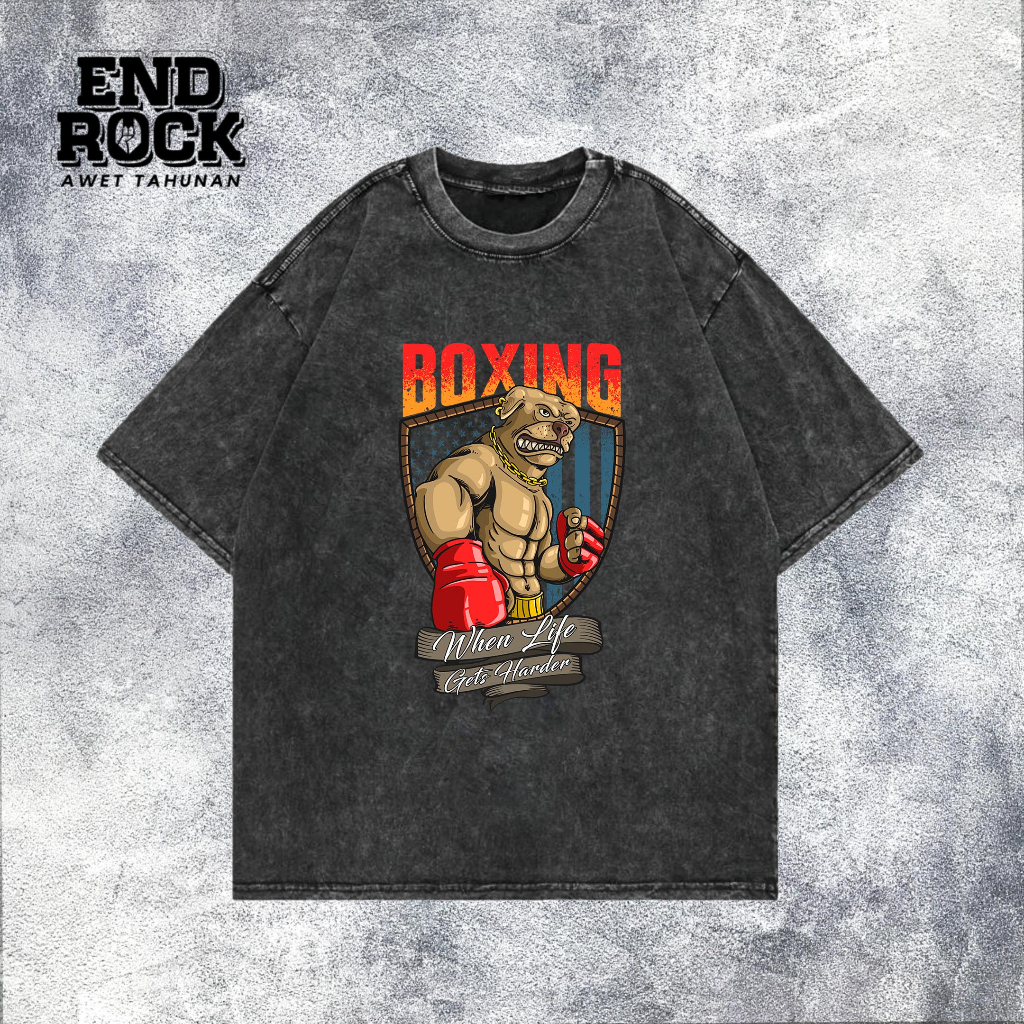 Kaos Oversize Wash Original Endrock Tema Boxing Pitbull DTFS168