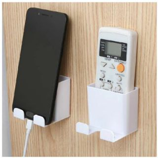 Rak Holder Tempel Dinding 2IN1 / Kotak Penyimpanan Tempat Charger Hp Remote TV AC Docking Cas Handphone Serbaguna Multifungsi / Rak Gantung[MF]