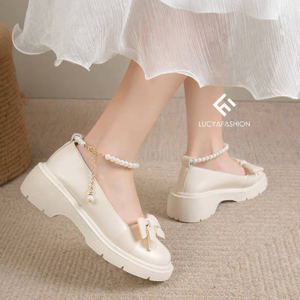 21483 Pearl Loafer Sepatu Docmart Wanita Import