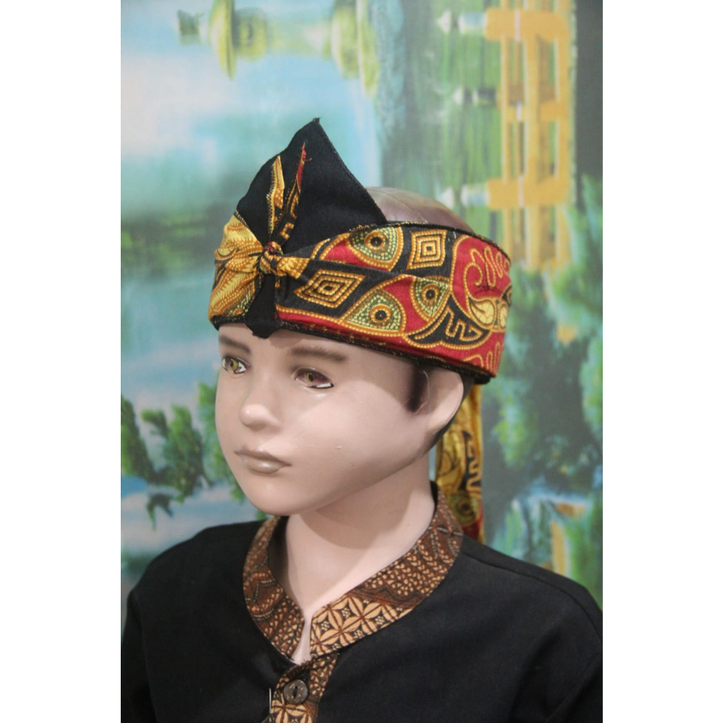 iket kepala sunda jawa blangkon tradisional anak anak batik USIA 1-10 TAHUN atas bolong (MERAH)