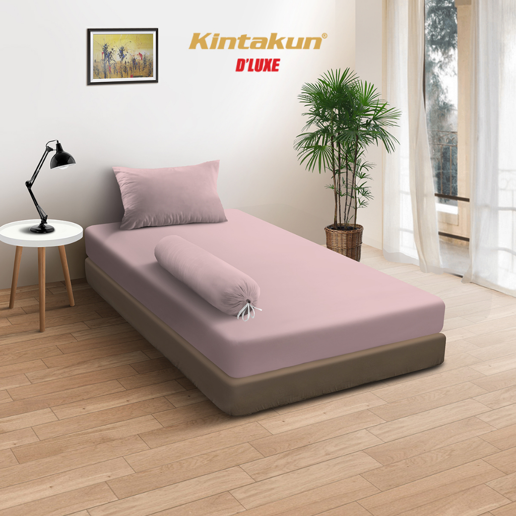 Kintakun Sprei Set 90/100/120 Potpourri Warna Polos Dluxe Microfiber T 20cm