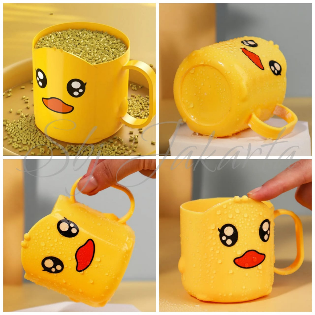 Mug kecil Cangkir Plastik bebek duck anak Lucu BPA FREE 150 ml