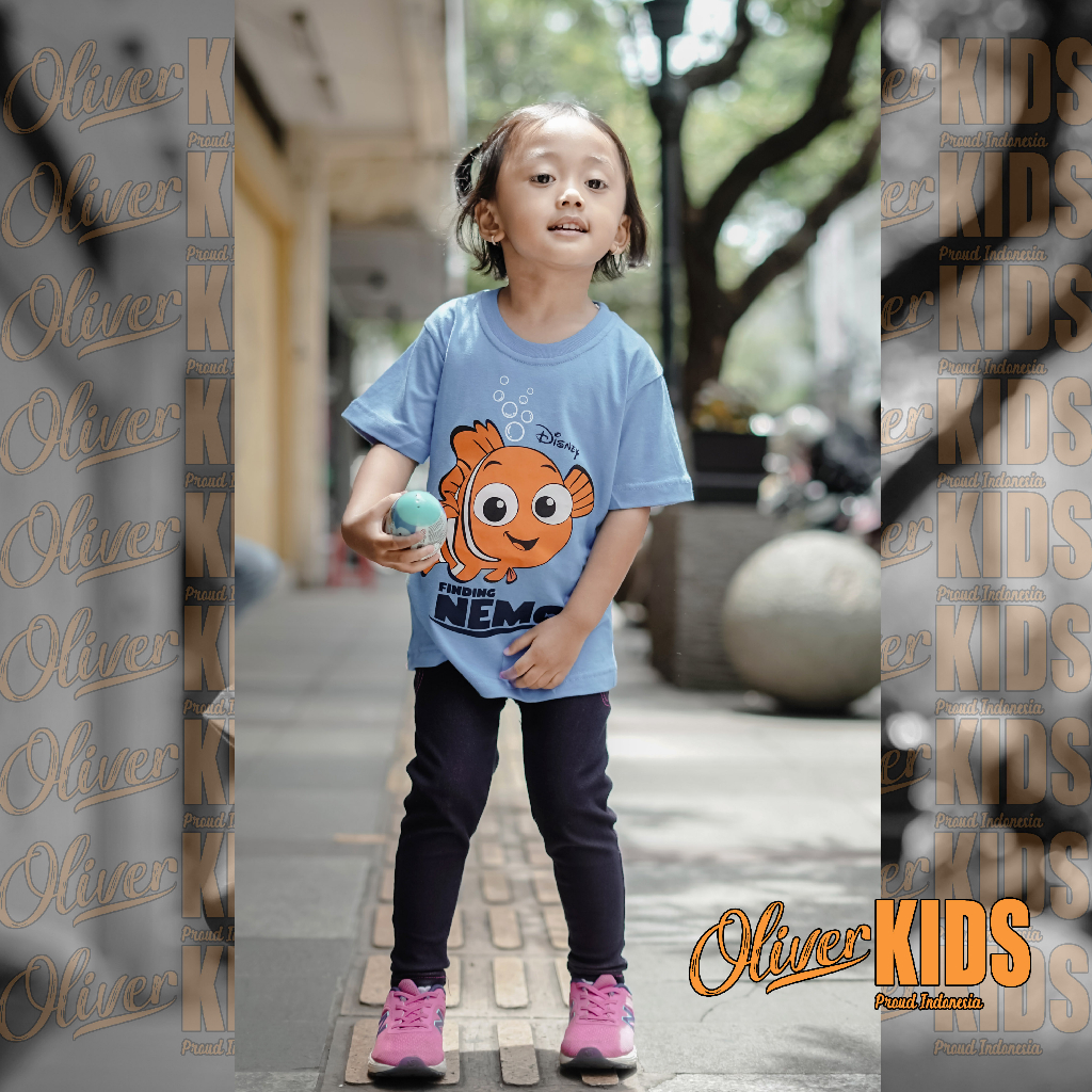 Baju Kaos Anak Cewe Cowok 1-8 Tahun KaosAnak Bahan Katun Combed Original Oliverkids Kaos Anak Perempuank