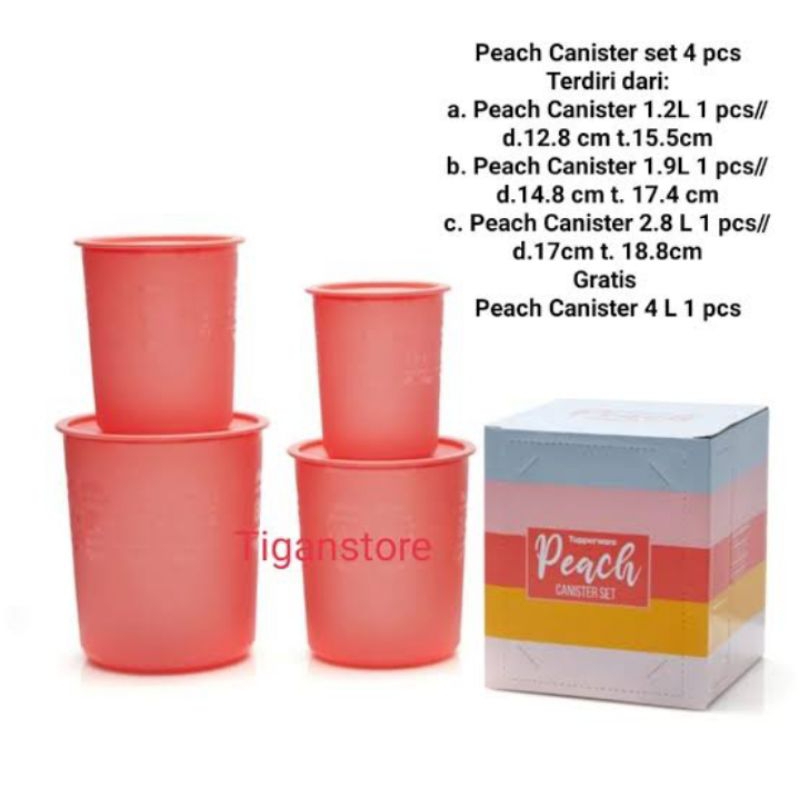 Mosaic canister tupperware peach