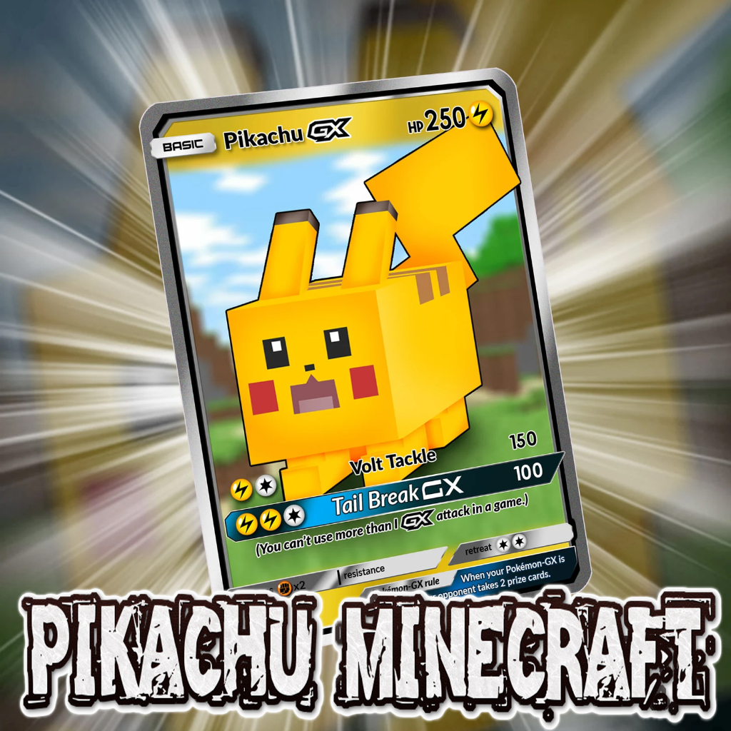 KARTU POKEMON TCG HOLOGRAM SPECIAL PIKACHU MINECRAFT