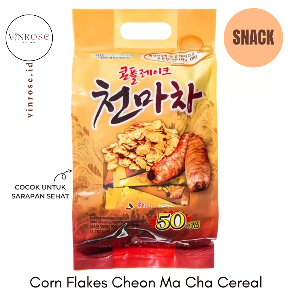 

[10 Sachet] Corn Flakes Cheon Ma Cha Cereal Korea/ Sereal/ Snack