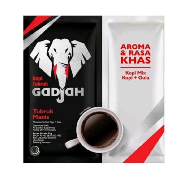 

Kopi gajah tubruk renceng isi 10 sachet