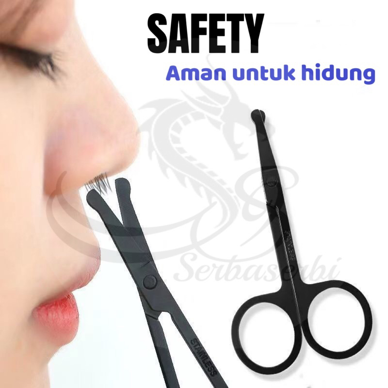 Alat gunting bulu hidung atau bulu mata bahan stainless