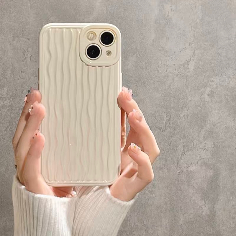 Simple White Beige with Bow Pearl Chain Softcase Casing Case HP Lucu iphone XS XS Max XR 11 Pro Max 12 Pro Max 13 Pro Max 14 Pro Max