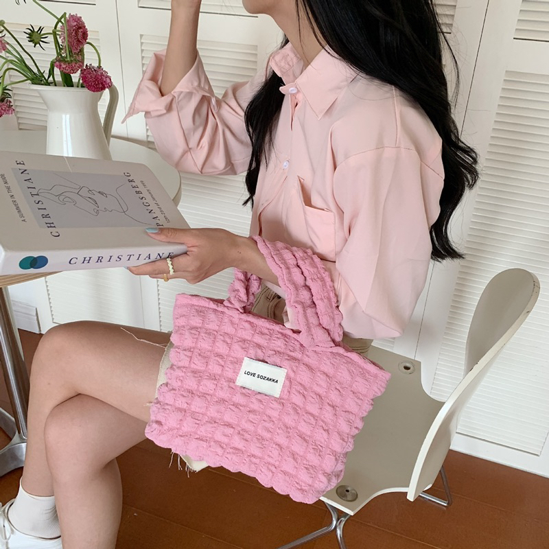 LUCIA TOP HANDLE BAG IMPORT / TAS MINI PUFFY KOREAN / PUFFY BAG TRENDING FASHION / TAS EMPUK PILLOW WANITA