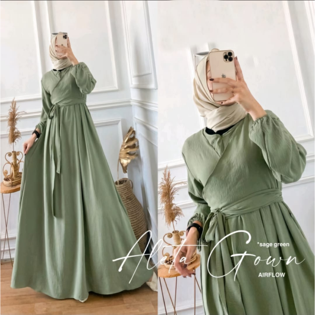 DRESS ALETA WANITA BAHAN CRINCLE AIRFLOW / GAMIS TERBARU DAN KEKINIAN