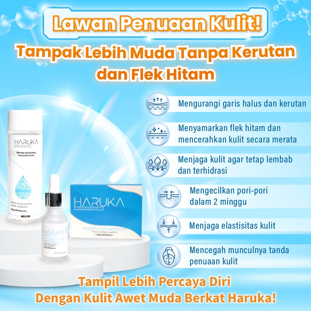 Jual Paket Brightening Haruka untuk Flek Hitam/Melasma (Haruka Skincare)