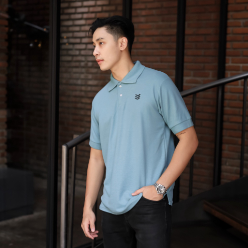 Libra Kaos Polo Basic BlueSky Lengan Pendek Baju Kaos Pria Kerah Dewasa Kaos Kerah Pria Dewasa Kaos 