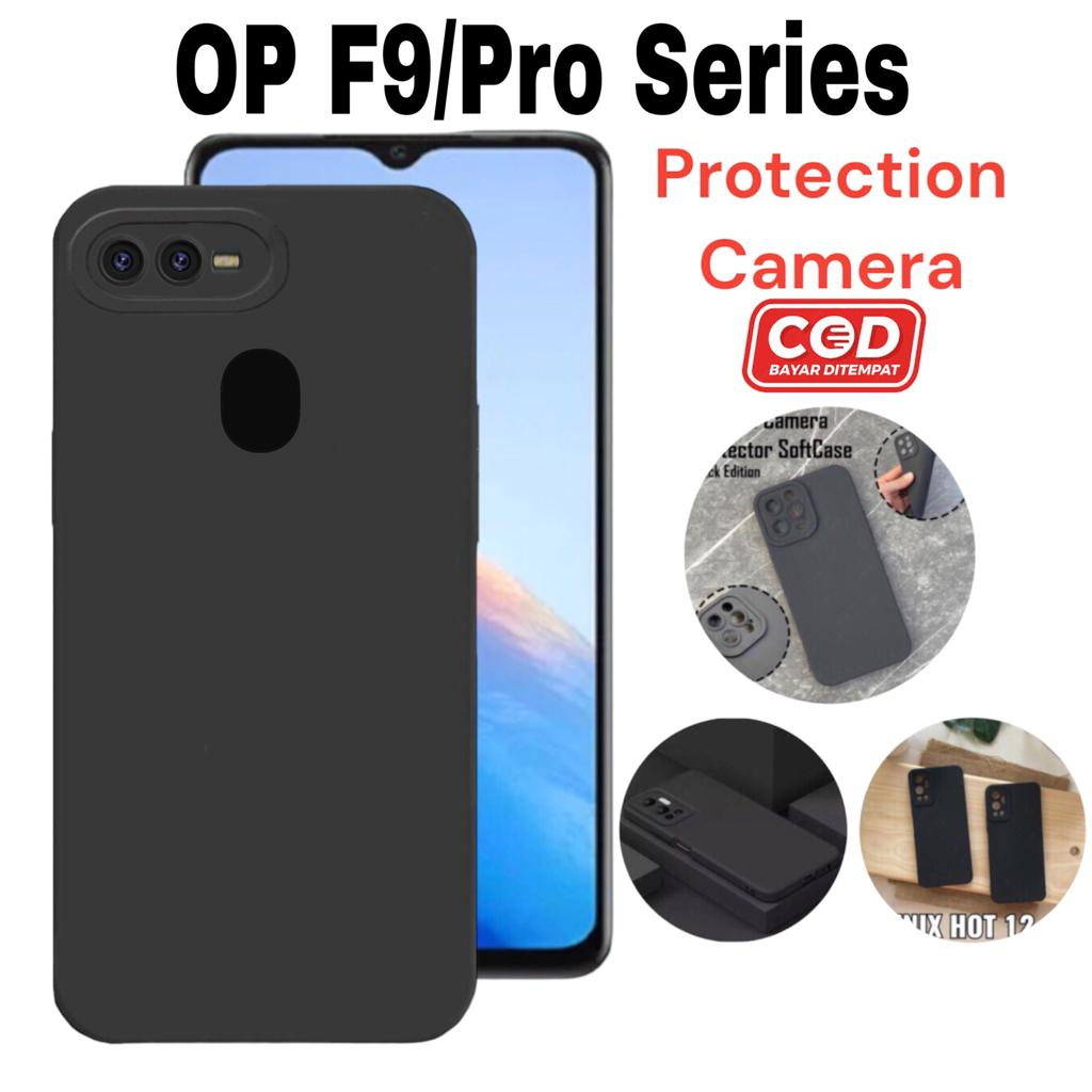 Case Oppo F9 F9 Pro A5s A7 A12 Luxury Liquid Protection Camera Premium Casing Hitam Polos