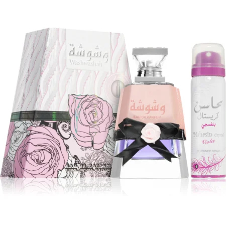 Lattafa Perfume WASHWASHAH 100ml EDP Gift Set - for Women Parfum with deo | Parfum Arab Original untuk Wanita