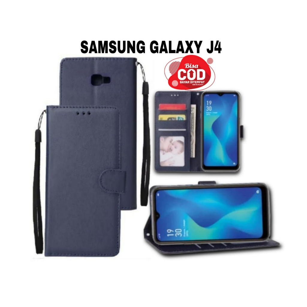 CASE FLIP CASE DOMPET KULIT FOR SAMSUNG GALAXY J4 2018 CASING DOMPET-FLIP COVER LEATHER-SARUNG HP