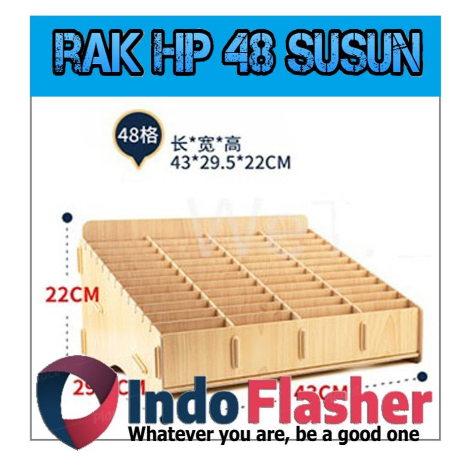 Rak HP 48 Tingkat Rak Kayu Serbaguna Penyimpanan Sparepart Rak HP 10 Susun 12 Susun 24 Susun 36 Susu