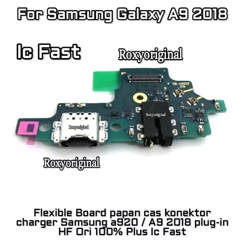 Flexible Board papan cas konektor charger Samsung a920 / A9 2018 plug-in HF ori 100% Plus Ic Fast Ch