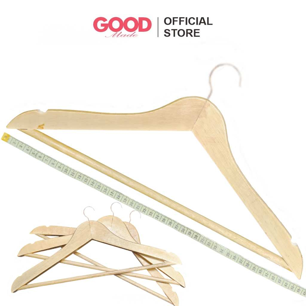 GOOD MADE - Hanger Kayu Dewasa Super Tebal | Hanger Gantungan Baju (Wood) | COD