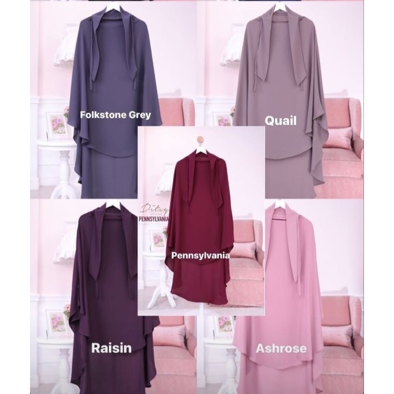 preloved fk rawda ditsy warna raisin