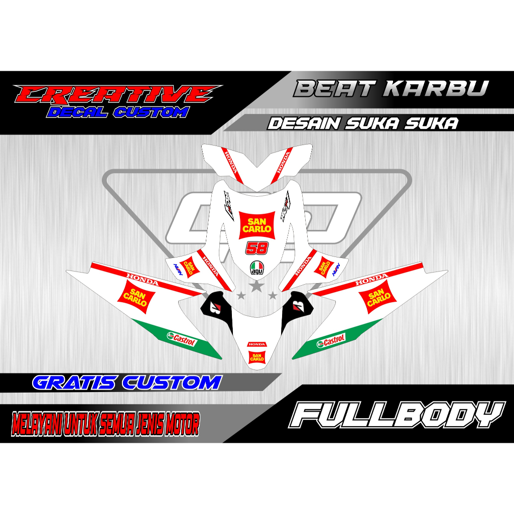 decal beat karbu road race fullbody decal beat karbu san carlo bisa request