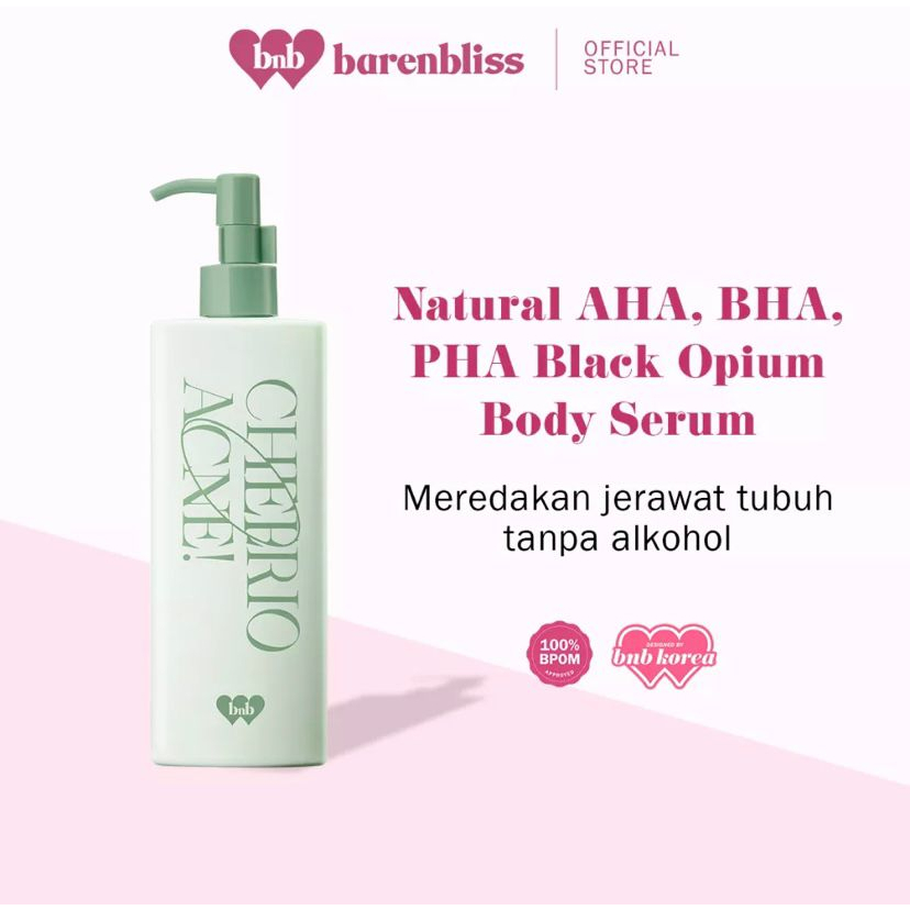 BNB barenbliss Cheerio Acne Black Opium Calming Body Serum