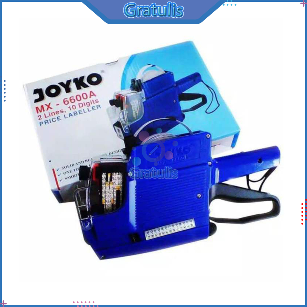 

ALAT LABEL HARGA JOYKO [MX-6600A/2 BARIS] / MESIN LEBEL NAMA CETAK 2 LINE TEMPEL / LABEL KERTAS