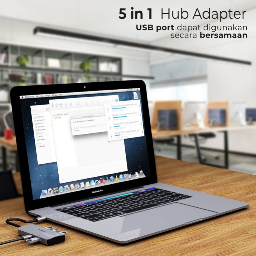 PX Hub Converter USB Type C 3.1 Macbook Laptop to USB 5 in 1 UCH50