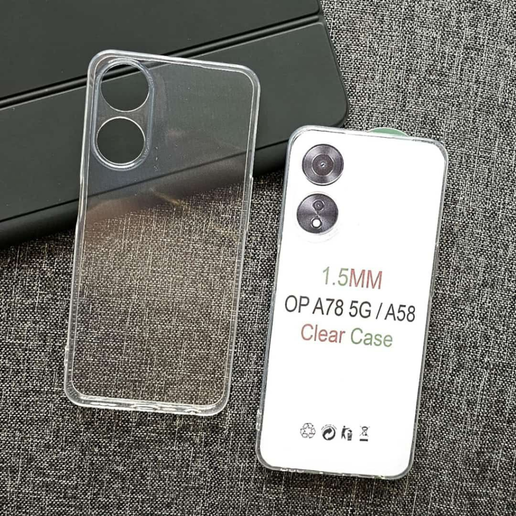 Case OPPO A78 / OPPO A58 Casing Clear HD KETEBALAN 2MM BENING TRANSPARAN TPU Premium Softcase