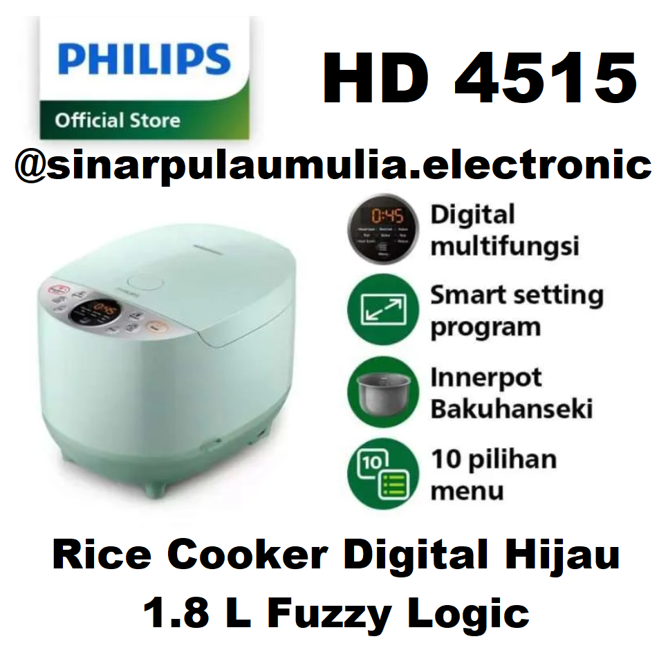 Philips Rice Cooker Digital 1.8 Liter - HD4515/85 / HD 4515 / 85 / HD 4515/85 / HD4515 /85