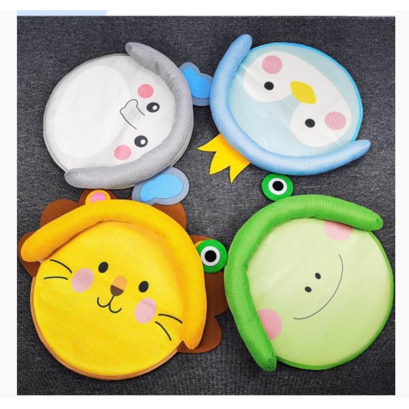 Cooling effect animal buddy round bed with head pillow