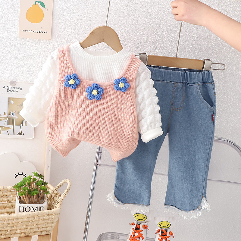BBI SET WENDY Setelan 3in1 Bayi dan Anak Perempuan Lengan Panjang Berkualitas usia 1-5 tahun