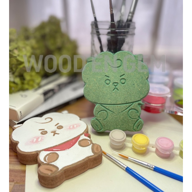 

DIY Wood Character Painting Kit Mewarnai Melukis Mainan Edukatif Anak Hampers Souvenir Kayu Karakter BT21 | Woodengem | 10 cm