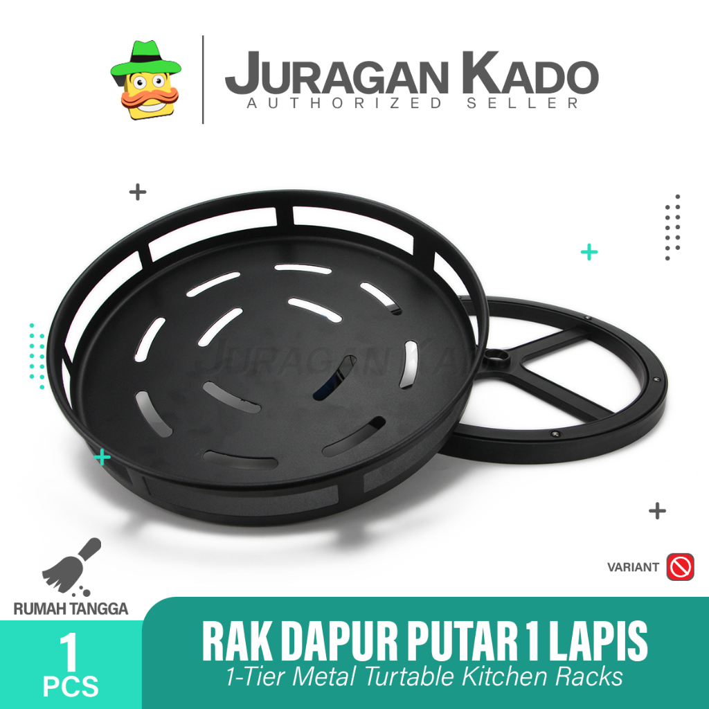 Rak Bumbu Dapur 1 Susun Rak Putar Steinless Bumbu Dapur Serbaguna Berputar 360 Derajat