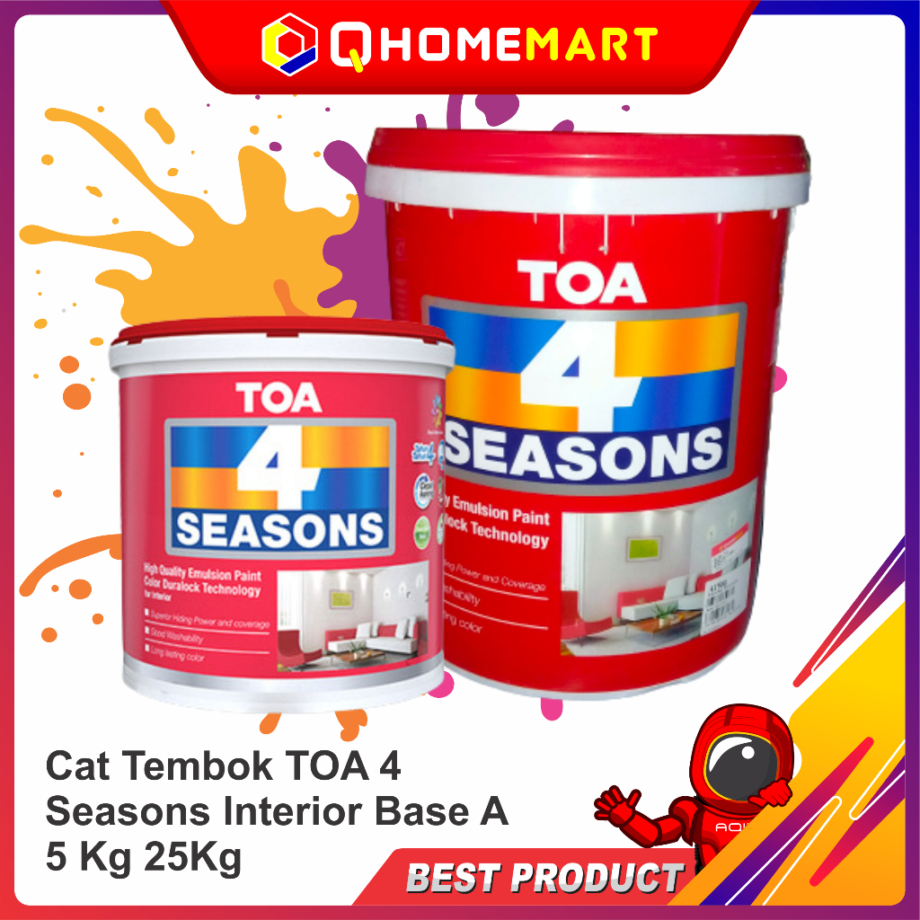 Cat Tembok TOA 4 Seasons Interior Base A 5 Kg 25Kg Matt