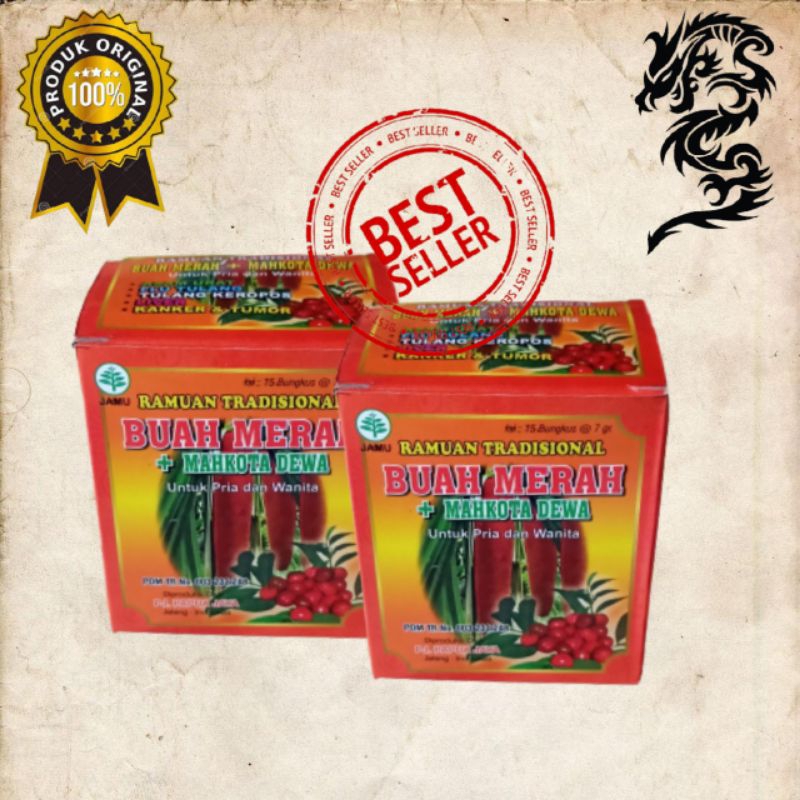 

bisa cod buah merah plus mahkota dewa jamu asam urat pegal linu 15 sachet