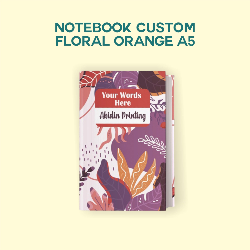 

Notebook Custom_FLORAL ORANGE _A5_GRID#DOTTED#LINE#POLOS