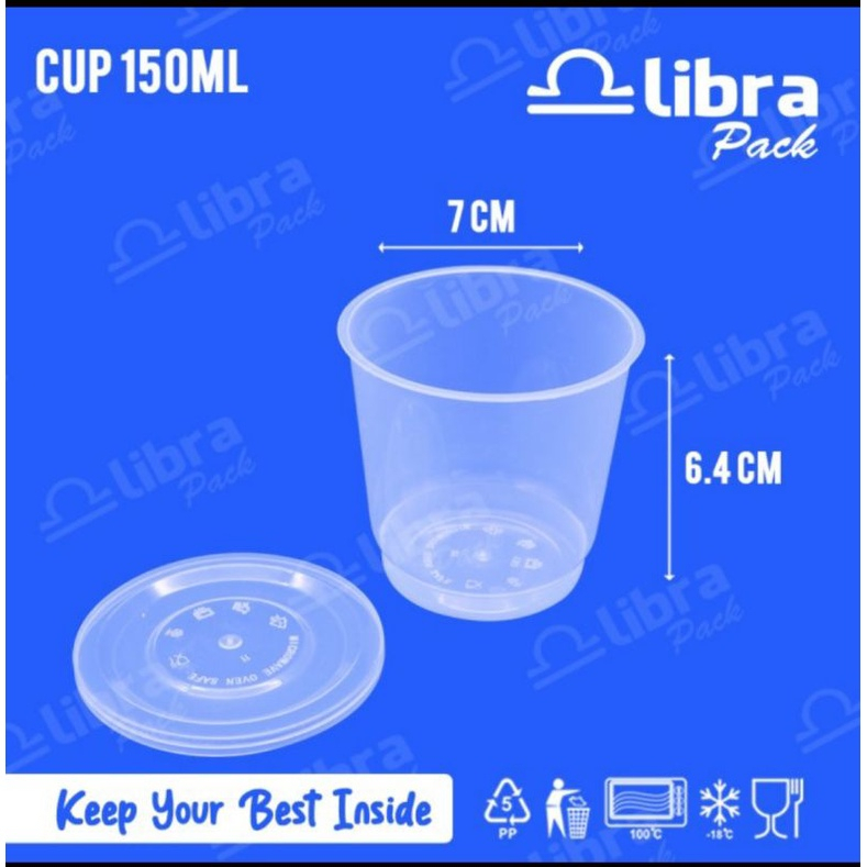 Thinwall Cup Puding 150ml | Cup Libra 150 ml isi 25 pcs | Cup container