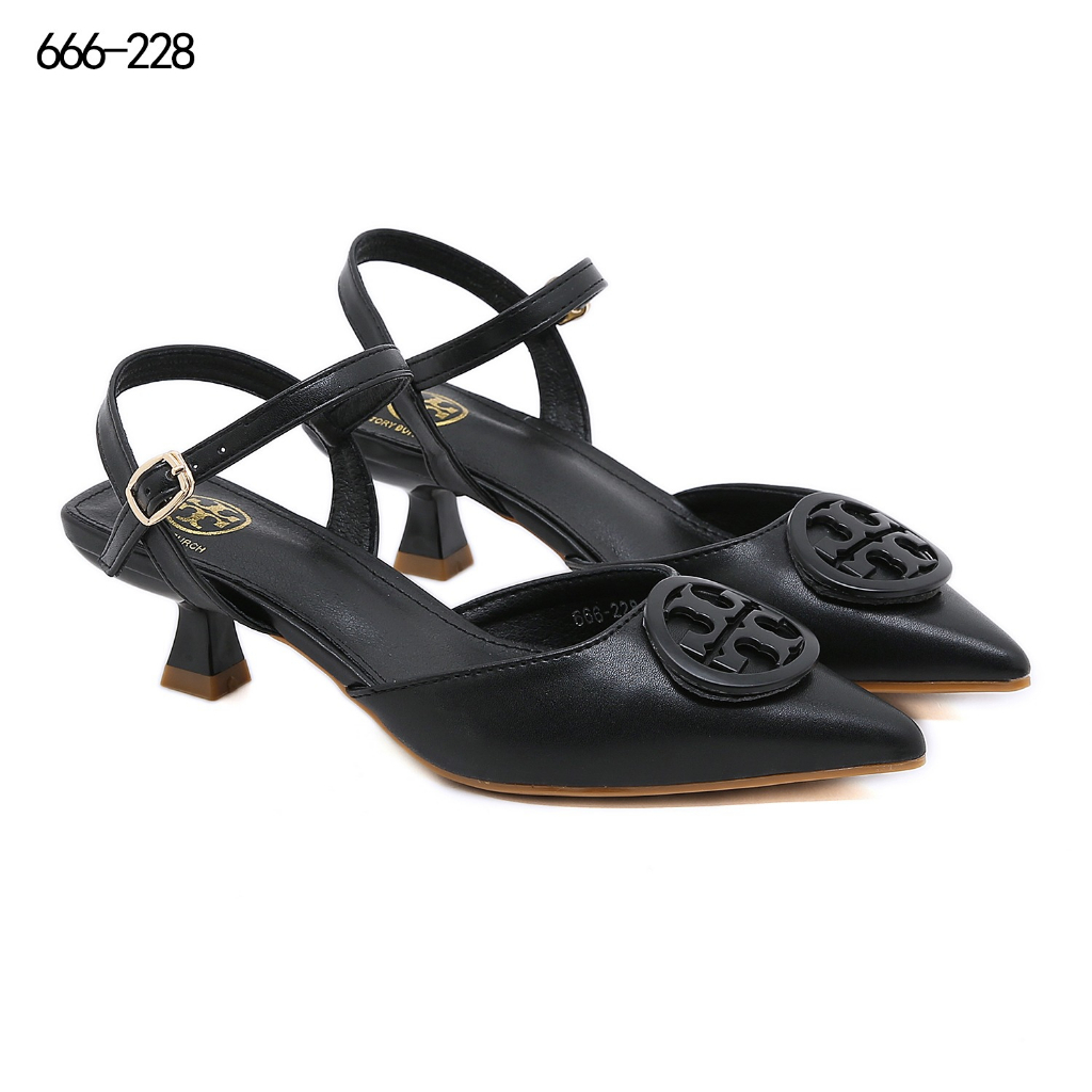 t 666-28 Leather Slingback Heel With Buckle