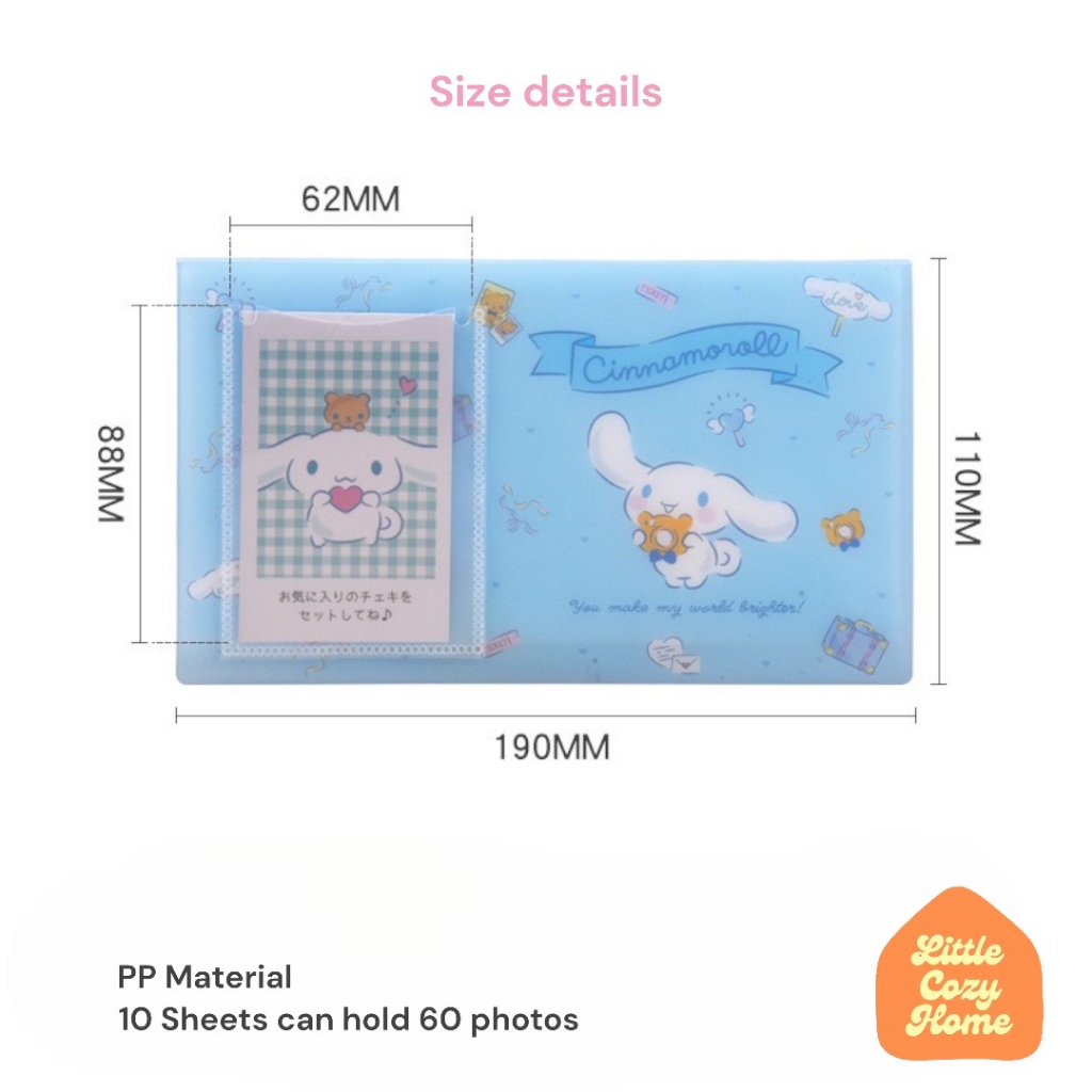 Kpop Photocard 60 pcs Album Holder Sanrio Karakter / Photocard Holder Photostrip Innersleeve Photocard Official album tempat photocard sleeve polaroid warna pastel lucu imut korea Trading Card Binder Kolbuk Koleksi